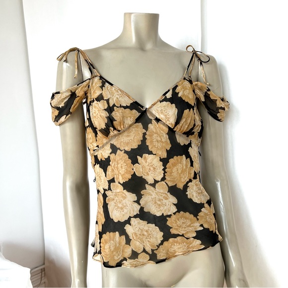 VINTAGE Floral Chiffon Top - Picture 5 of 10